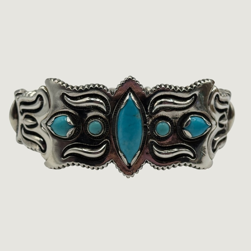Carolyn Pollack Santa Fe Cody Sanderson Turquoise Sterling Silver Bracelet